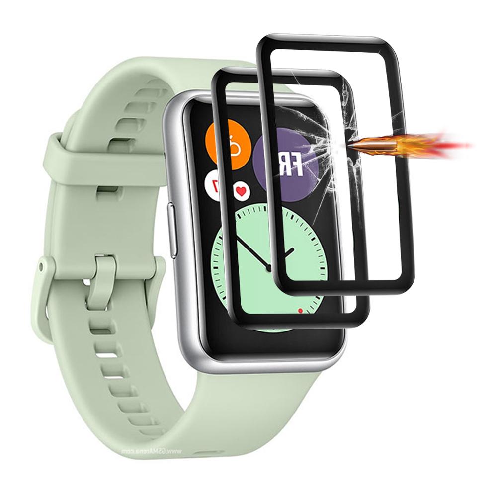 Huawei Watch Fit ฟิล์มกันรอยหน้าจอ 3D อุปกรณ์เสริมโค้งเต็ม 9H ป้องกันรอยขีดข่วน