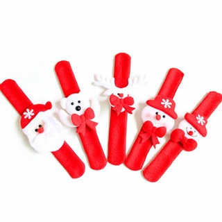 สร้อยข้อมือผ้าสักหลาด Snowman Elk Ring Pop สําหรับตกแต่งวันคริสต์มาส