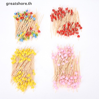 Greatshore 2017 ใหม่ ไม้จิ้มฟัน ลายหัวใจ สําหรับตกแต่งค็อกเทล 100 ชิ้น