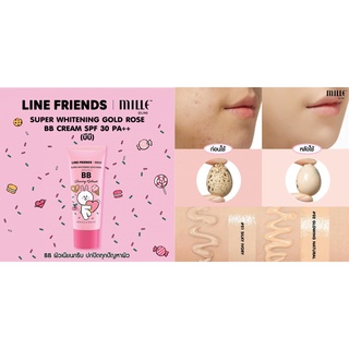 Line Friends Super Whitening Gold Rose BB Cream SPF30 PA++ BB มิลเล่