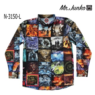 ⚡ ส่งฟรี⚡เสื้อเชิ้ตยแขนยาว งานต่อลาย Mr-Junko N-3150-L ลายปกอัลบั้ม