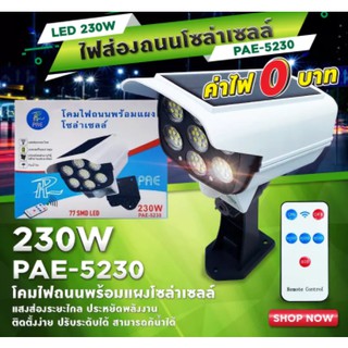 PAE-5230 โคมไฟติดผนังโซล่าเซลล์ โคมไฟ ไฟledไฟทรงกล้องวงจรปิด (PAE-5230)