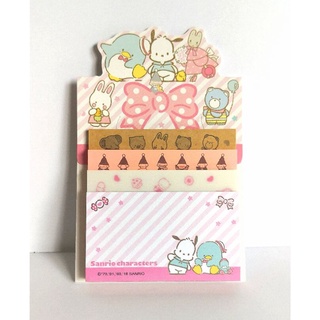 SANRIO กระดาษโน้ตกาว ลายรวมตัวการ์ตูนลิขสิทธิ์แท้ Tack Memo