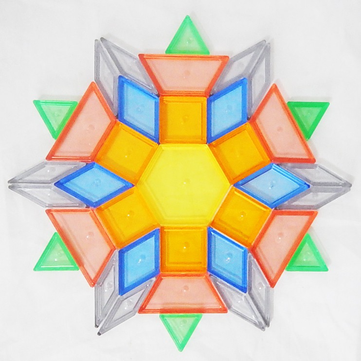 ชุดบล็อกรูปแบบเรขาคณิตโปร่งแสง - Pattern Blocks (Transparent)