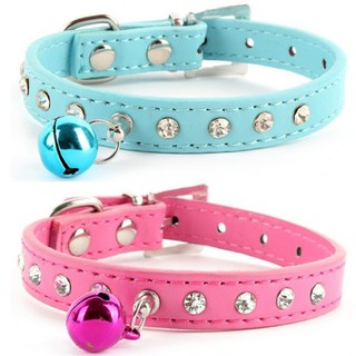 t PU Leather Adjustable Necklace Neck Strap Puppy Buckle Bell Collar