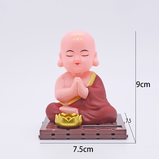 Buddhism Monk Doll Solar Power Nodding Bonze Ornament