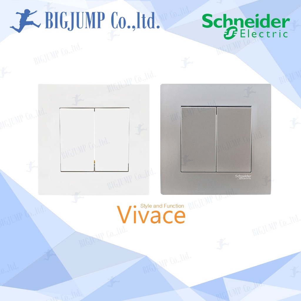 Vivace สวิตช์ไฟ ทรงจตุรัส ดีไซน์ เรียบทันสมัย เหมาะสำหรับงานตกแต่งสไตล์ Loft By Schneider Electric