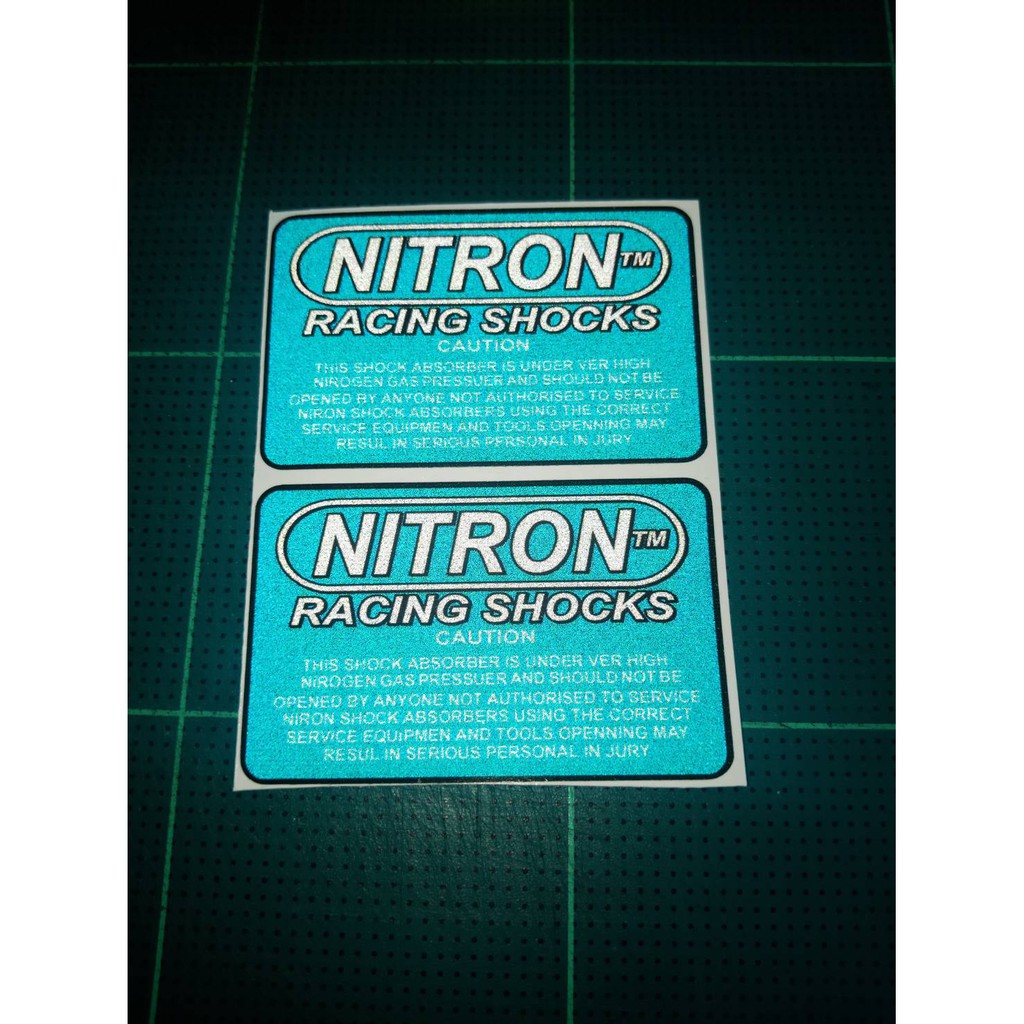 สติ๊กเกอร์ติดโช้ค NITRON สีเขียว (1ชุด : 2ใบ) 3M แท้ 100%