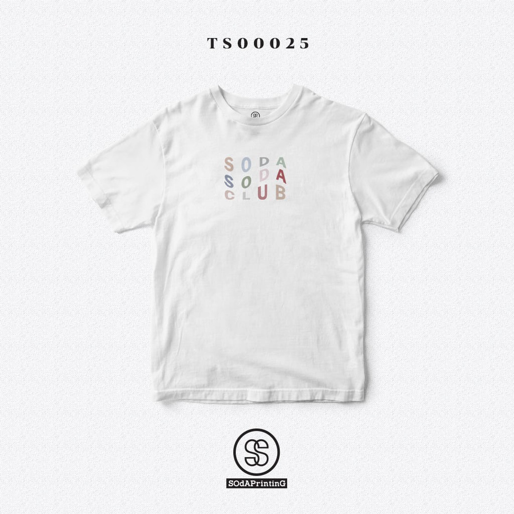 เสื้อยืด พิมพ์ลาย SODA SODA CLUB สีขาว ผ้านิ่มใส่สบาย (TS00025)