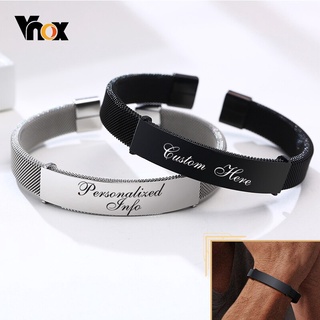 Vnox กําไลข้อมือสเตนเลส โลหะ ตาข่ายแกะสลัก ของขวัญ เครื่องประดับ สําหรับผู้ชาย ผู้หญิง