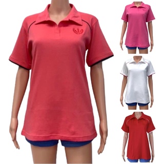 เสื้อโปโลผู้หญิง แขนสั้น 4 สี รอบอกเสื้อ 40 นิ้ว แลบบ่าเบิ้ลแขน ผ้าcotton Women’s Polo Shirt