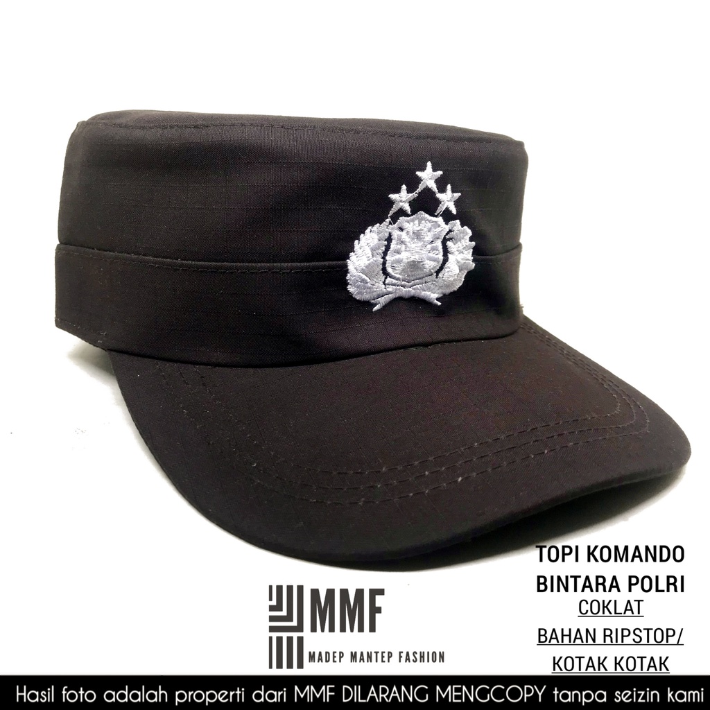 Hitam ตํารวจ Nco Commando หมวกตํารวจหมวกสีดําสีน ้ ําตาลตํารวจ Nco Commando หมวกตํารวจ Nco หมวก Nco หมวก - Nco Commando หมวก