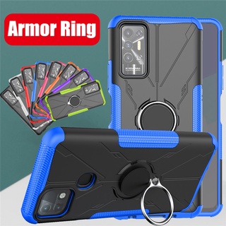 Tecno Pova 2 3 Pop 5 5P Camon 17 Spark 7 Pro Case Armor Hard PC Back Cover Soft TPU Phone Case Metal Ring Stand Case