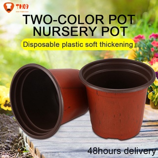 (48h delivery)100 Pcs Plastic Plants Nursery Pot/Pots Seedlings Flower Plant Container Seed Starting Pots Planter Transition Pot Round Lightweight Washable Gardening Supplies