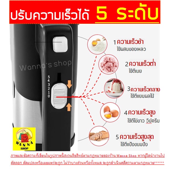 ส่งฟรี  เครื่องตีไข่ Winner ไฟฟ้า Sokany 800W ใหม่!ปี2021พร้อม!หัวตี2รูปแบบ(Hand Mixers) เครื่องผสมแป้ง เครื่องผสมอาหาร ราคา ถูกที่สุด ดีลบีเคเค แกลเลอรีภาพที่ 4