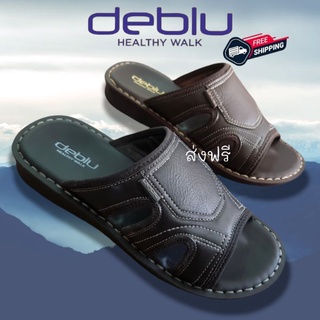 SIZE39-44 รองเท้าสุภาพบุรุษแบบสวมDeblu รหัสM6306-2 สีดำ/สีแทน งานเย็บพื้น ทนทาน