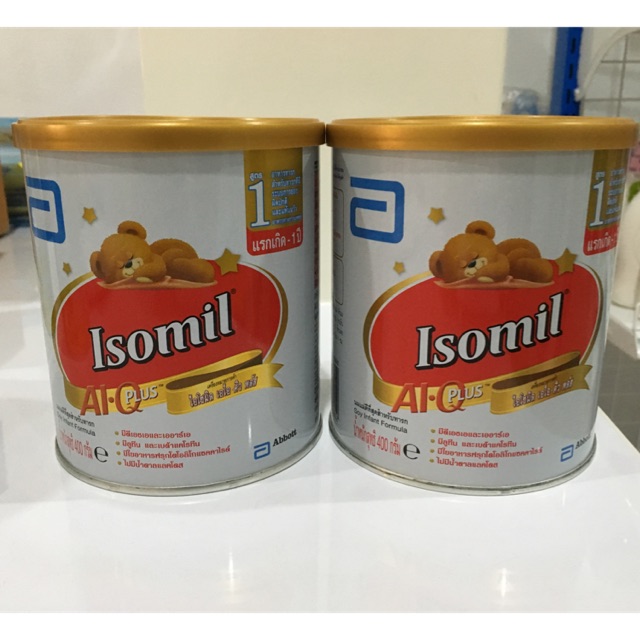 Isomil AIQ Plus ไอโซมิล พลัส เอไอ.คิว พลัส นมผงโปรตีนถั่วเหลือง สำหรับเด็กแพ้นมวัว สำหรับเด็ก 1 ปีขึ้นไป ขนาด 400 กรัม