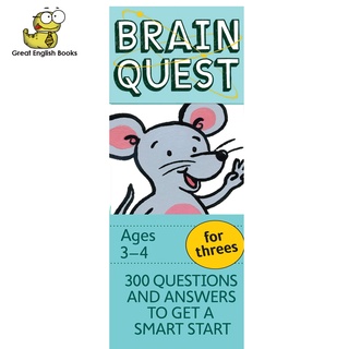 (ได้coinคืน10%)*พร้อมส่ง Brain Quest for Threes Q&amp;A Cards Ages 3-4 กล่องฟ้า : 300 Questions and Answers to Get a Smart Start. Teacher-approved! (Brain Quest Decks) Cards