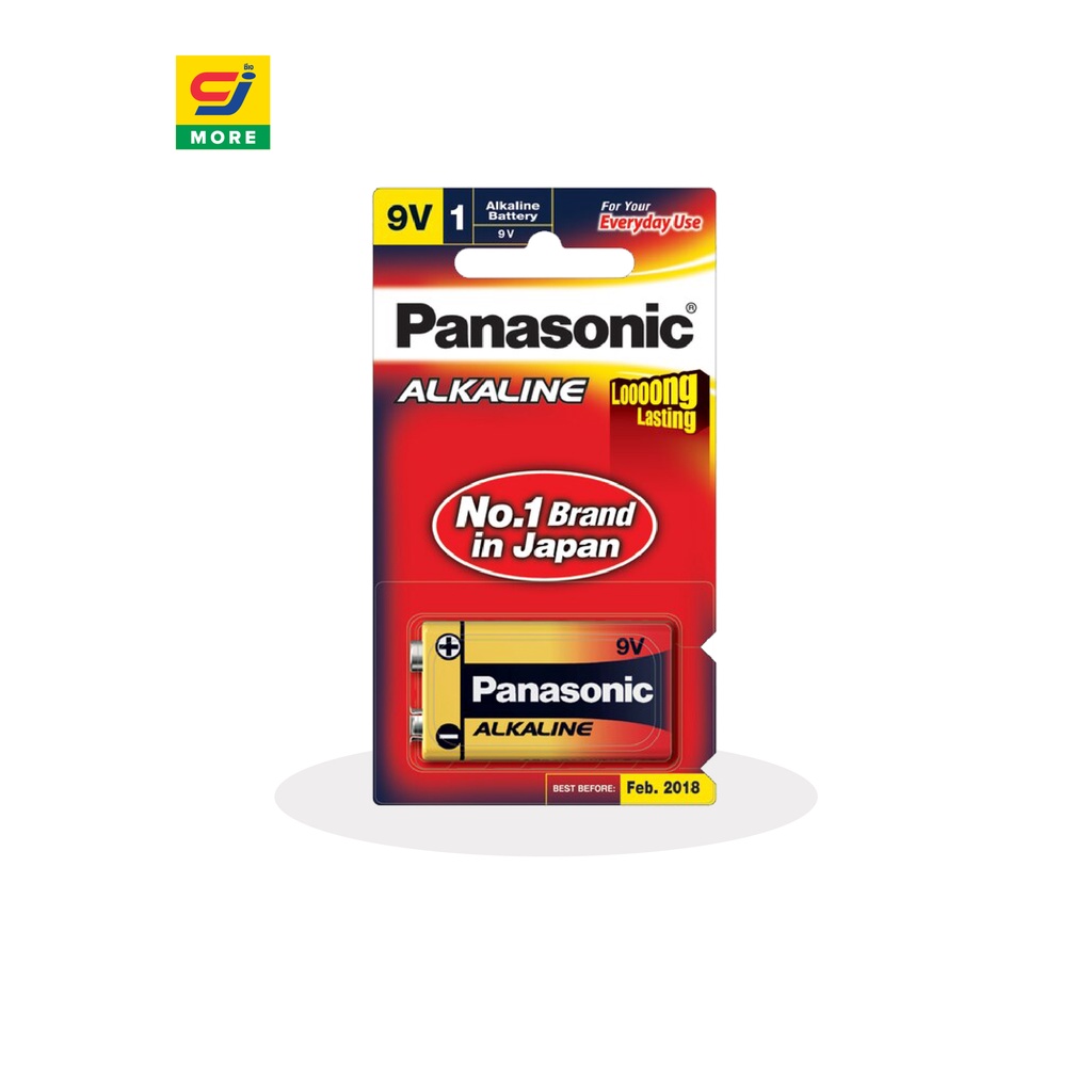 Panasonic พานาโซนิคถ่าน 9 v อัลคาไลน์ รุ่น 6LR61T/1B  P1 บรรจุ 1 ก้อน/แพ็ก
