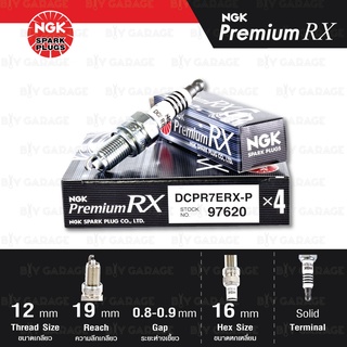 NGK หัวเทียน Premium RX ขั้ว Ruthenium [ DCPR7ERX-P ] ใช้อัพเกรด DCPR7E / DCPR7EKC / DCPR7EIX -Made in Japan