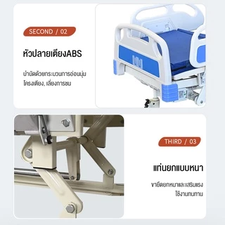 【เพิ่มความหนา】เตียงผู้ป่วย ปรับได้ไฟฟ้า เตียงยกปรับระดับได้ด้วยมือสำหรับผู้ป่วยอัมพาตและเตียงฟื้นฟูสมรรถภาพผู้สูง