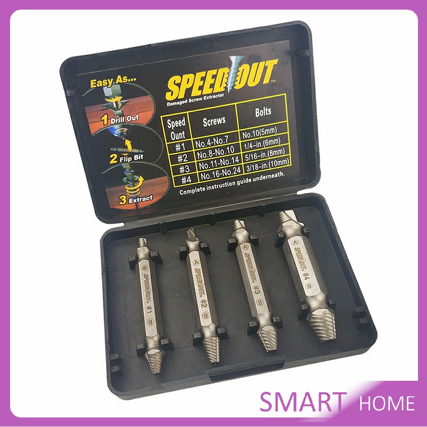 เครื่องดึงสกรู S2 ตัวแยกสกรูสองหัว ชุดเครื่องมือถอนหัวน็อต / สกรู / ตะปู เครื่องมือที่ทำด้วยมือ Screw extractor