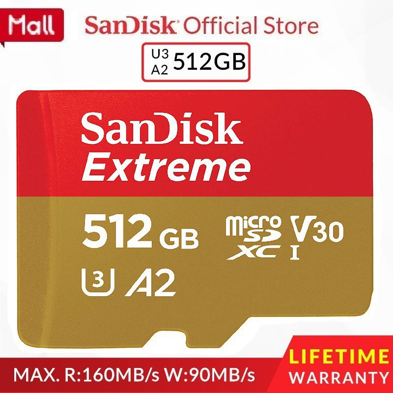 512GB U3 Memory Card 512GB 256GB 128GB 648GB Micro SD C10 A2 95MB/s SD