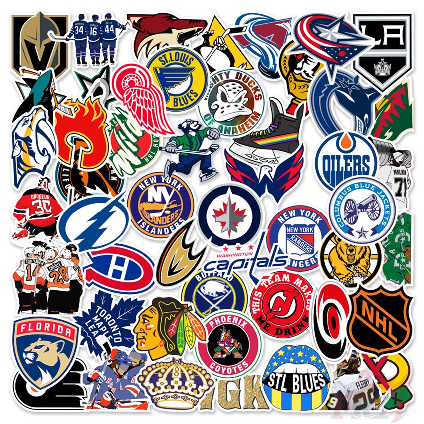 50Pcs/Set NHL Series 01 National Hockey League Stickers DIY Fashion Waterproof Decals Doodle Stickers