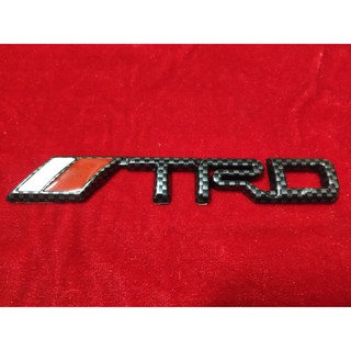 โลโก้ TRD ลายเคฟล่าขาวแดง ติดรถยนต์