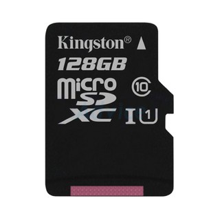 อุปกรณ์เก็บข้อมูล Micro SD 128GB Class 10 Kingston (80MB/s.) ของแท้ !! ใช้กับสมาร์ทโฟน กล้องหน้ารถยนต์ กล้อง IP Camera