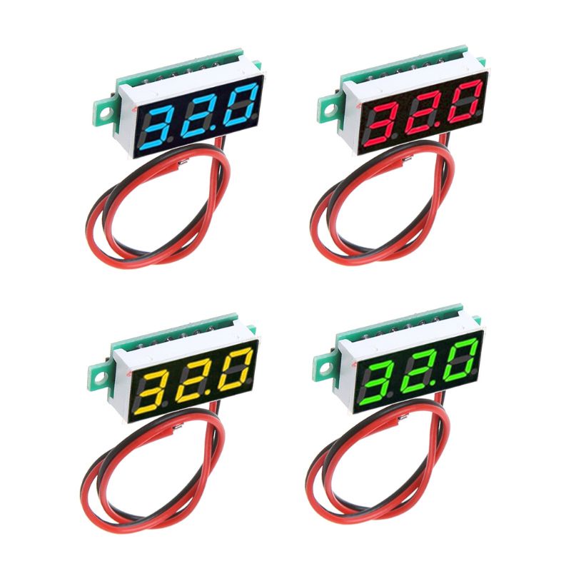 WER Mini Digital Voltmeter 0 28 2 สาย DC 2 5V-30V LED แผงจอแสดงผลแรงดันไฟฟ้า T