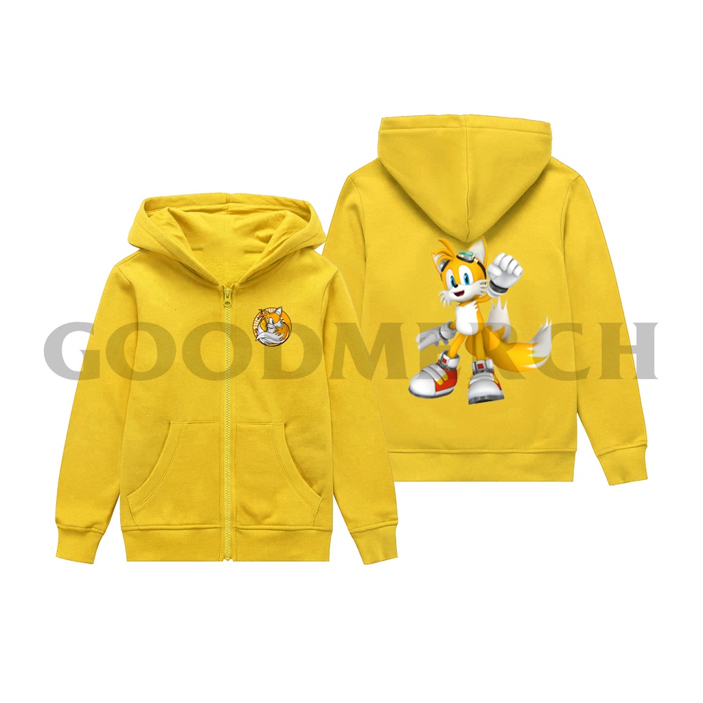 TAILS SONIC THE HEDGEHOG CHILDRENS ZIPPER HOODIE JACKET