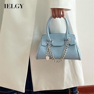 IELGY womens niche design chain high-quality blue messenger bag