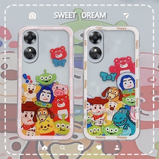 New Phone Casing for OPPO A17 A77s A77 A57 4G Reno7 Z Pro Reno8 Z Pro 5G เคสโทรศัพท Color Cartoon Toy Story Image Phone Case Lens Protection Phone Back Cover