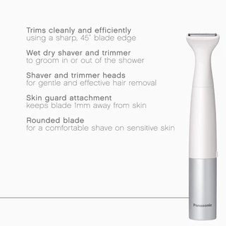 Panasonic Bikini Trimmer and Shaver for Women ES-WV62B with 4 Attachments for Gentle Grooming / ES-246-AC