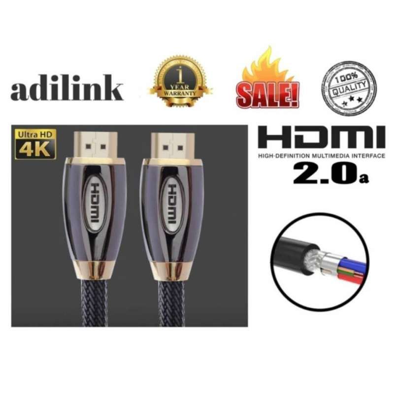 ลดราคา สาย HDMI 2.0 (hdtv) male to สาย HDMI male ยาว 1.8M เมตร V2.0 4k 3D HD1080P FULL( Adilink ) #ค้นหาเพิ่มเติม สายต่อจอ Monito HDMI High Speed HDTV Lightning