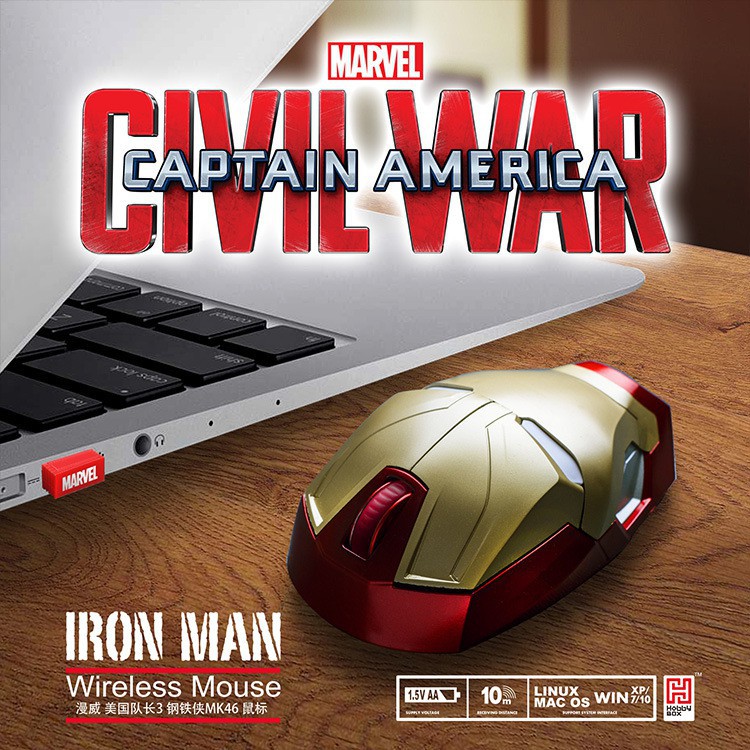 HOT SALE!!!Iron Man Marvel Disney Genuine Authorization Wireless Mice ...