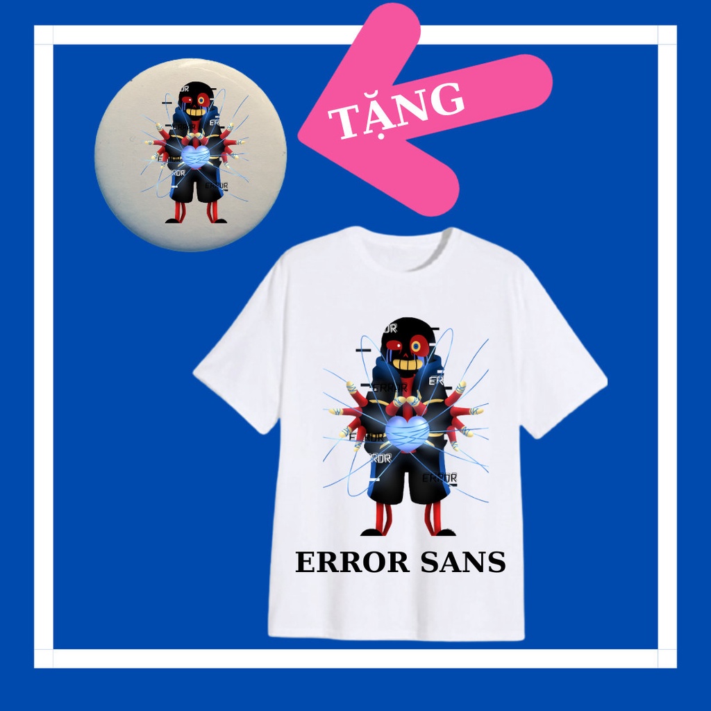 เสื้อยืดเด็กผู้ชาย Error Sans Undertale สุดเท่ คอกลม ทุกขนาดตั้งแต่ 10kg ถึง 90kg รวมป้าย
