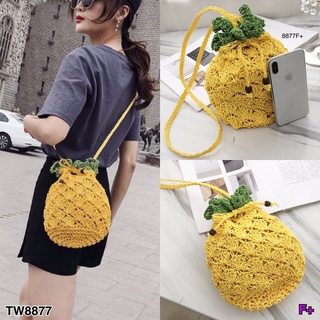 👗Pfashion [ส่งไว!!🚛] P8877 กระเป๋าสาน รูปสัปปะรด   Pineapple woven bag