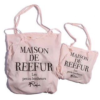 กระเป๋าผ้าสุดฮิตจาก MAISON DE REEFUR กระเป๋าผ้า สีชมพูอ่อน น้ำหนักเบา