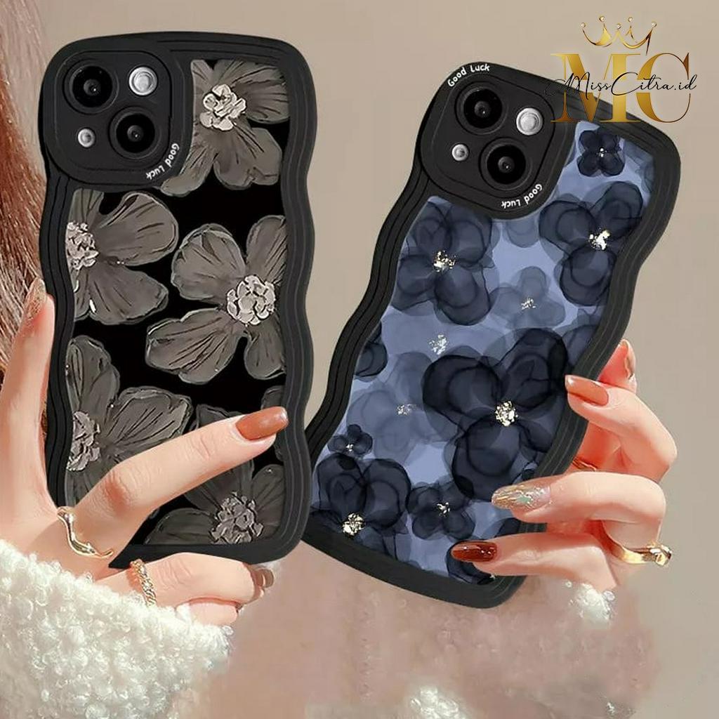Ss836 SS821 สีน้ํามันดอกไม้ MOTIF SOFTCASE สําหรับ OPPO A1K A3S A5 A5S A7 A8 A9 A11K A12 A15 A15S A1