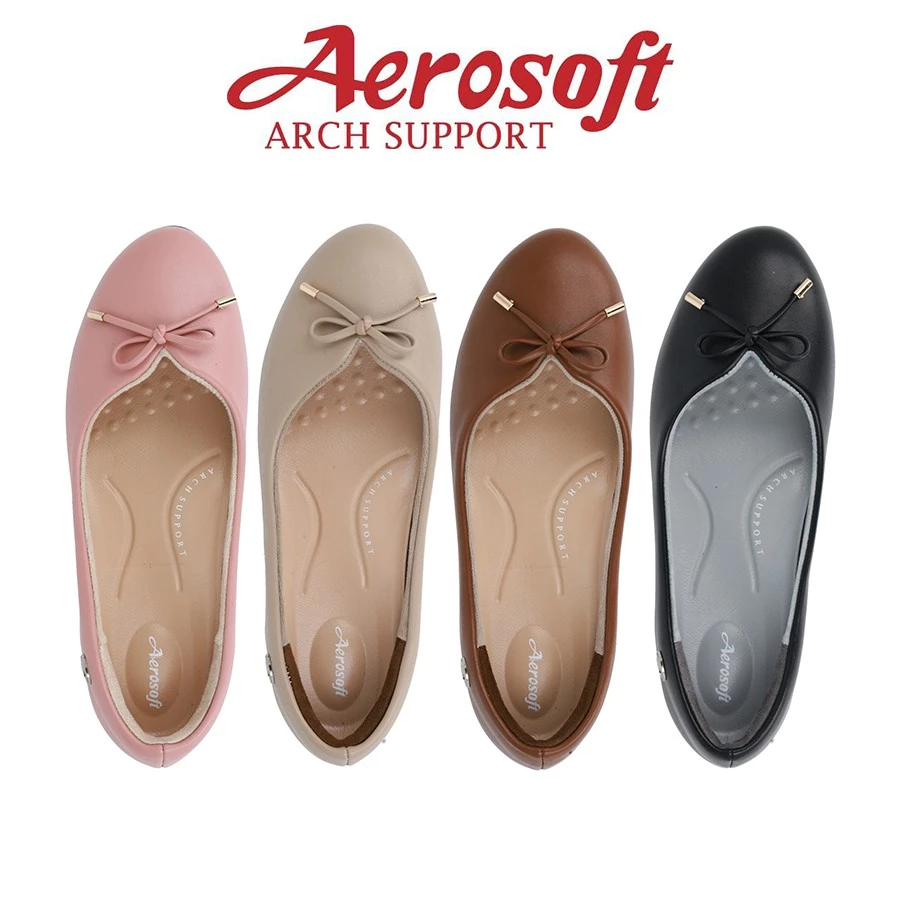 ☁️CW309☁️ รองเท้าคัทชูเพื่อสุขภาพ aerosoft arch support(แอโร่ซอฟ)