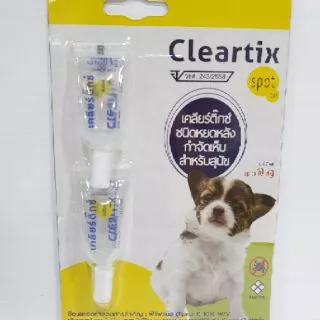 (( 6 แผง มี 12 หลอด)) Cleartix spot on (เคลียร์ติ๊กซ์ สปอต ออน) ผลิตภัณฑ์ป้องกันและกำจัดเห็บหมัดชนิดหยดหลัง