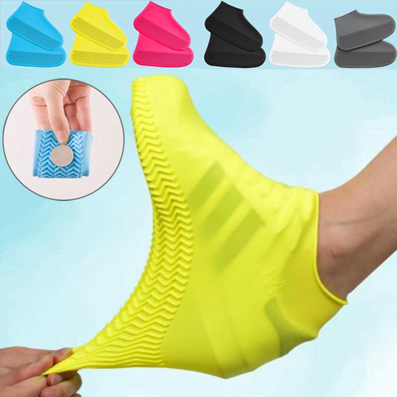 1 Pair Anti-Slip Unisex Waterproof Reusable Sock Covers Silicone Snow Shoe Portable Rain Boot