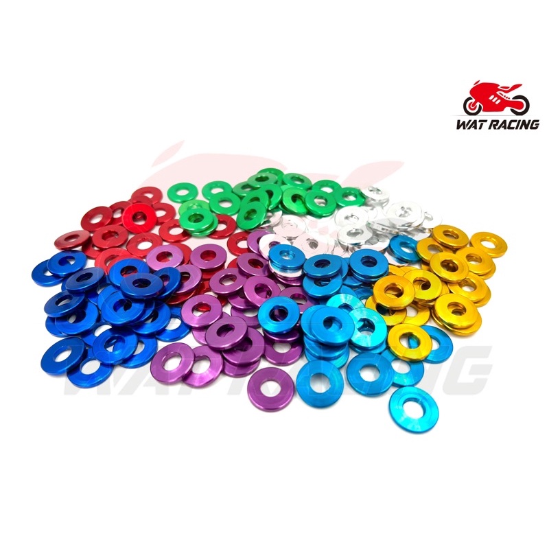 แหวนรองน็อต / แหวนรองมิเนียมสี / แหวนรองอีแปะ เบอร์10,เบอร์12,เบอร์14,เบอร์17/ แหวนรองแต่งสี / แหวนอีแปะ