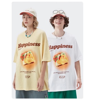 ผ้าฝ้าย 100%ALAND เสื้อยืด  INFLATION รุ่น HAPPINESS T-SHIRTS-3XL