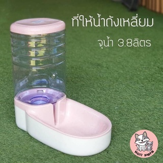 ที่ให้น้ำสัตว์เลี้ยงอัตโนมัติแบบถังเหลี่ยม สีชมพู