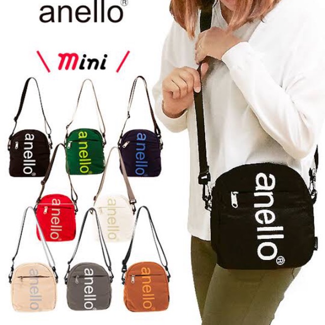 Anello Mini Shoulder Big Bag Logo ของแท้ สีดำ