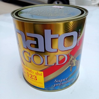 HATO GOLD AG-123 ฮาโต้ สีทองน้ำมันอะคริลิก สีทองอะคริลิคแห้งเร็ว  ยุโรป ขนาด 0.9ลิตร ทองคำเปลว