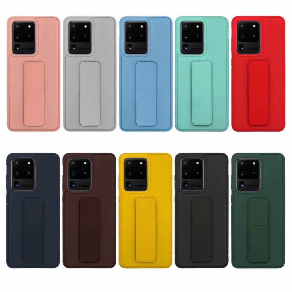 เคสโทรศัพท์มือถือ ยางซิลิโคน กันกระแทก พร้อมขาตั้ง สําหรับ Samsung Galaxy S21 S22 S23 S24 Ultra S21 S22 Plus